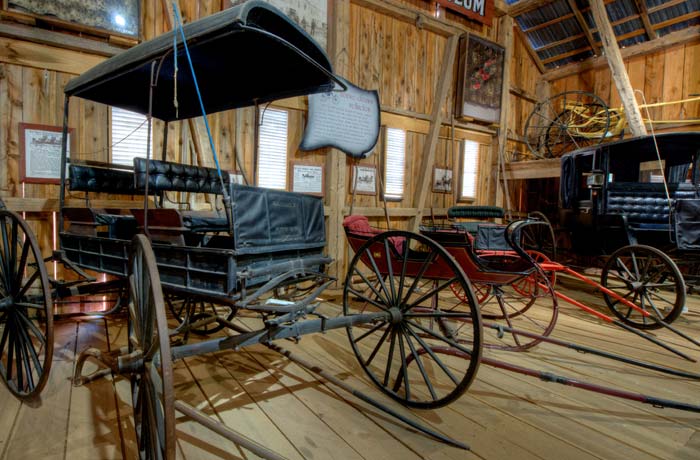 Image of several horsedrawn carriages
