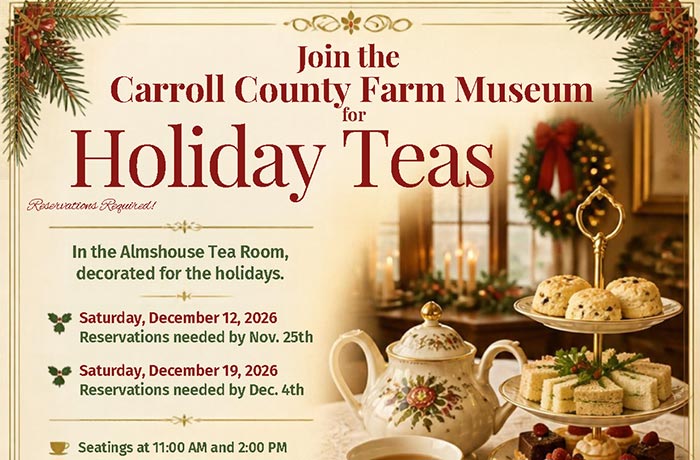 Image of Holiday Teas flyer. All text in body of event